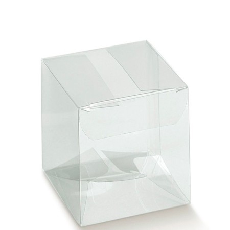 Scatola in plastica cm7x7 h10cm Trasparente